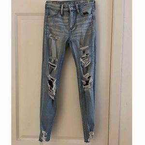 American eagle stretch distressed skinny jeans